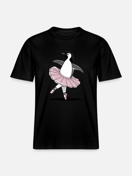 Eleganter Pinguin im Ballett-Tutu - RELAXED FIT Unisex Organic T-Shirt - Schwarz