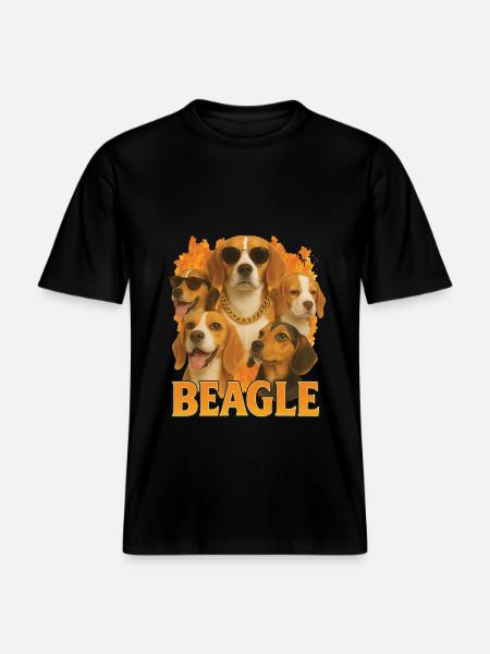 Beagle -  RELAXED FIT Unisex Organic T-Shirt - Schwarz