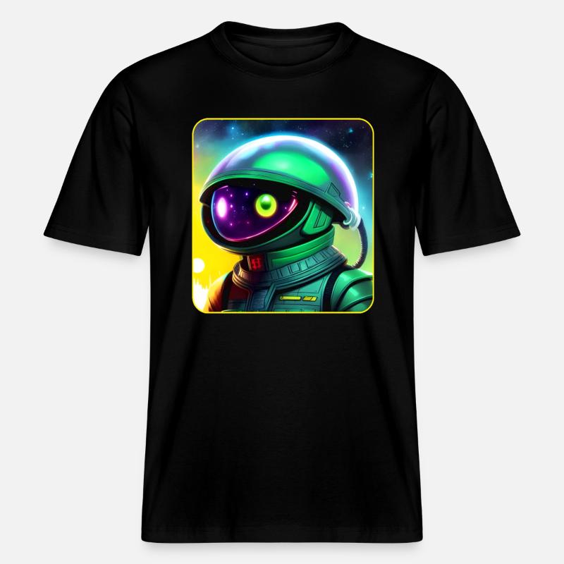 Astronaute de l’espace Alien -  T-shirt unisexe RELAXED FIT en coton bio - noir