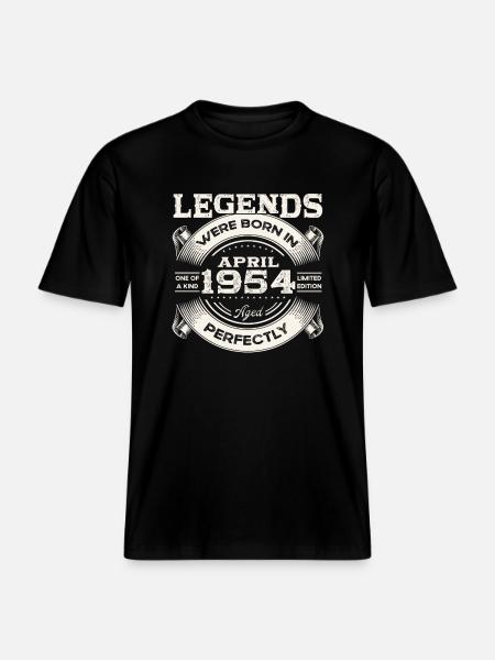 70-års fødselsdagsgave Legendarisk årgang 1954 -  Økologisk unisex T-shirt RELAXED FIT - sort
