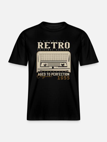 Rétro 1955 Cadeau Anniversaire 1955 Millésime 1955 -  T-shirt unisexe RELAXED FIT en coton bio - noir