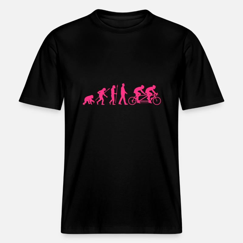 Evolution Tandem Radfahrer -  RELAXED FIT Unisex Organic T-Shirt - Schwarz