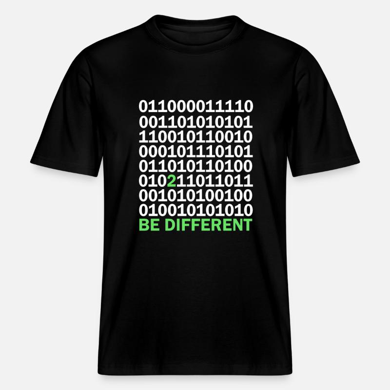Le code binaire est différent -  T-shirt unisexe RELAXED FIT en coton bio - noir