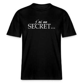 annonce grossesse future maman -  T-shirt unisexe RELAXED FIT en coton bio - noir - Devant - Alina (178cm) & Michal (187cm)