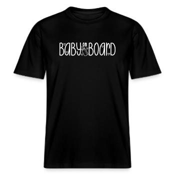 Bébé à bord -  T-shirt unisexe RELAXED FIT en coton bio - noir - Devant - Alina (178cm) & Michal (187cm)