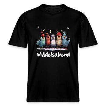 Girls' Night Out, Girlfriend, Girlfriends, Girlfriends, Chickens, Funny -  RELAXED FIT Unisex Organic T-Shirt - black - Front - Alina (178cm) & Michal (187cm)