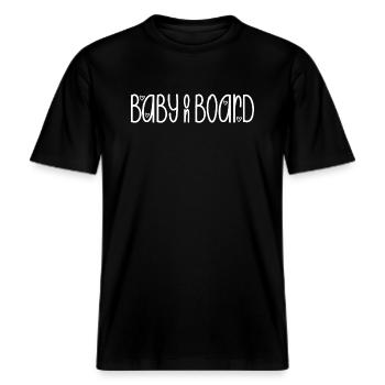 Bébé à bord -  T-shirt unisexe RELAXED FIT en coton bio - noir - Devant - Alina (178cm) & Michal (187cm)
