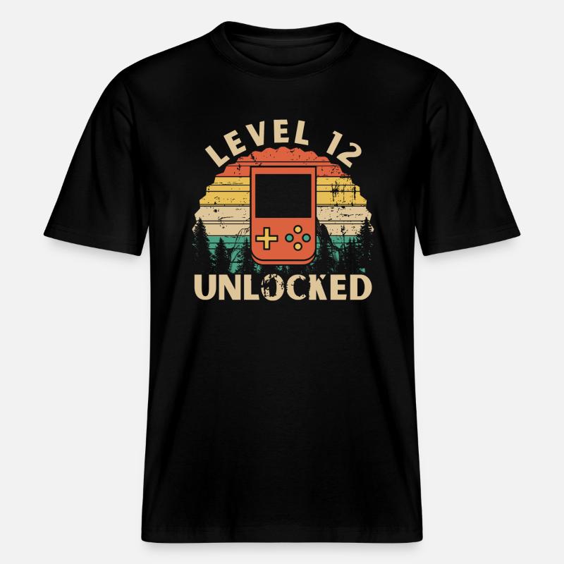 Level 12 Unlocked -  T-shirt unisexe RELAXED FIT en coton bio - noir