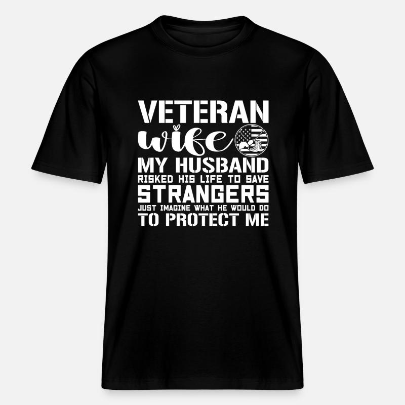 Veteranen-Ehefrau -  RELAXED FIT Unisex Organic T-Shirt - Schwarz
