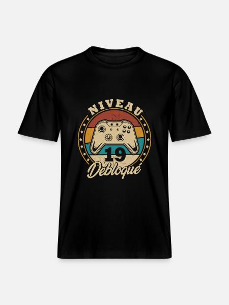 Niveau 19 débloque -  T-shirt unisexe RELAXED FIT en coton bio - noir
