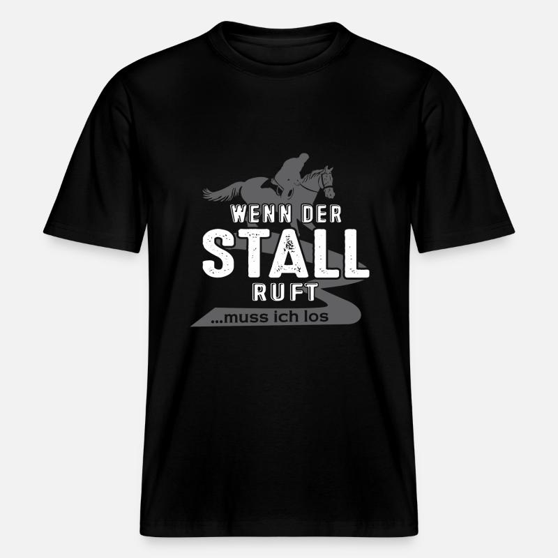 Pferd - Wenn der Stall ruft.. -  RELAXED FIT Unisex Organic T-Shirt - Schwarz
