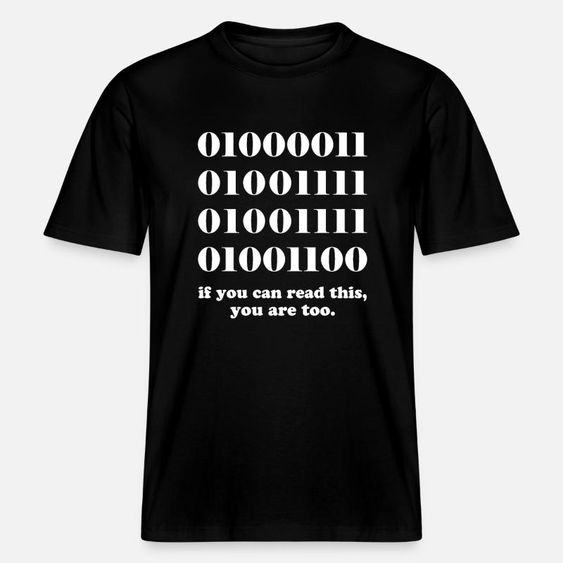 Computer binary code developers gift - RELAXED FIT Unisex Organic T-Shirt - black