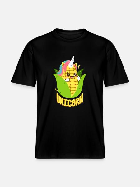 Einhorn-Maiskolben - RELAXED FIT Unisex Organic T-Shirt - Schwarz