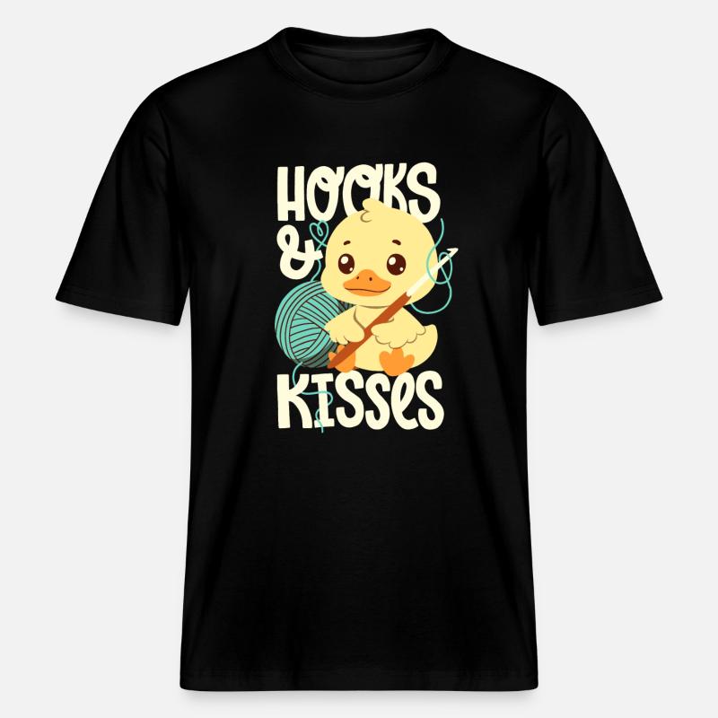 Crochets Et Bisous -  T-shirt unisexe RELAXED FIT en coton bio - noir