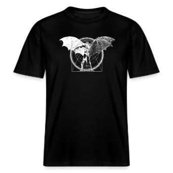 Batman Dark blanc femme Tee Shirt -  T-shirt unisexe RELAXED FIT en coton bio - noir - Devant - Alina (178cm) & Michal (187cm)