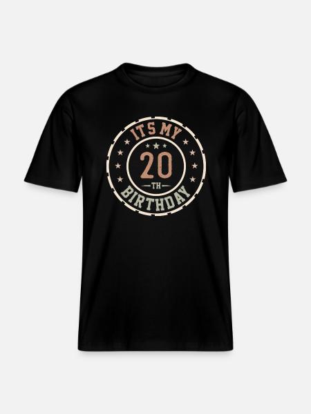 Det är min 20-årspresent 20 år -  Unisex ekologisk T-shirt med avslappnad passform - svart