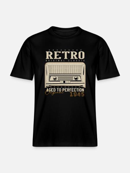 Retro 1945 Birthday Gift 1945 Vintage 1945 -  RELAXED FIT Unisex Organic T-Shirt - black