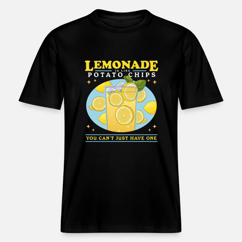 Limonade effervescente citron limonade cadeau -  T-shirt unisexe RELAXED FIT en coton bio - noir