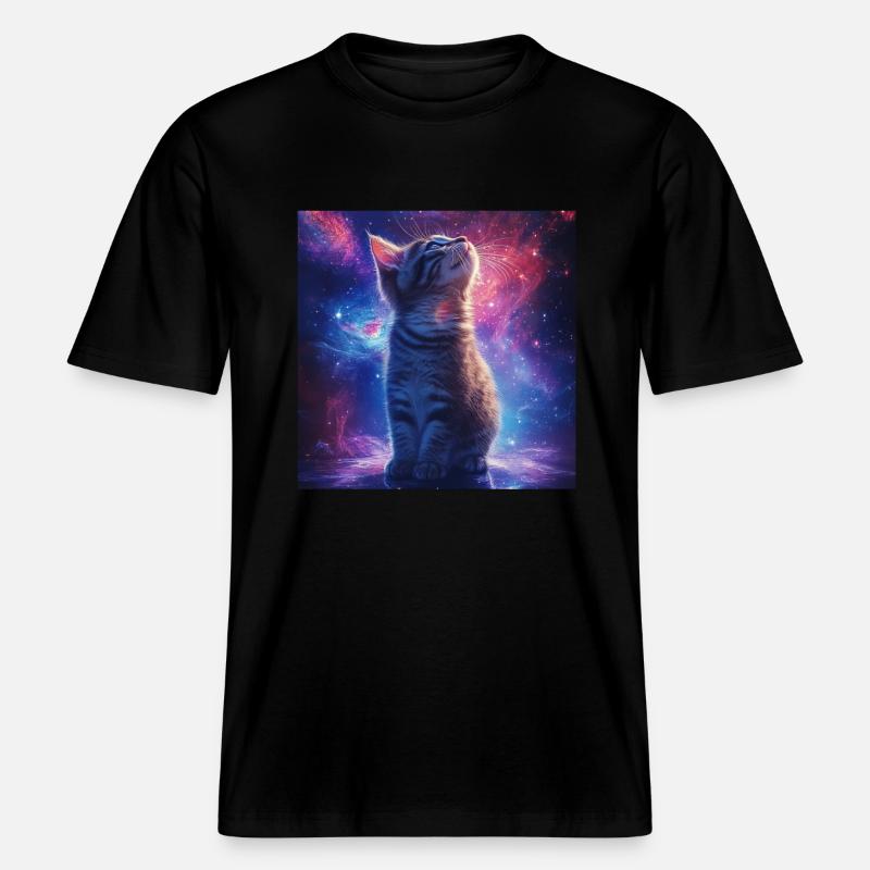 Chat -  T-shirt unisexe RELAXED FIT en coton bio - noir