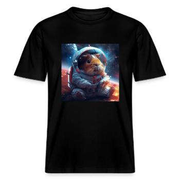 Meerschweinchen -  RELAXED FIT Unisex Organic T-Shirt - Schwarz - Vorne - Alina (178cm) & Michal (187cm)