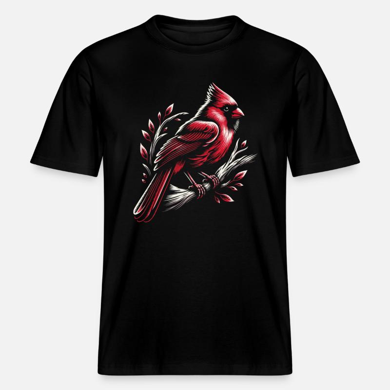 Kardinal Rotkardinal Vogel Roter Kardinal - RELAXED FIT Unisex Organic T-Shirt - Schwarz