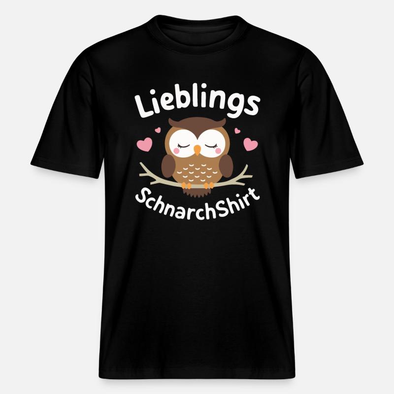 Nachteule Eule Eulen Vogel -  RELAXED FIT Unisex Organic T-Shirt - Schwarz