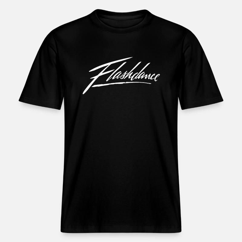 Flashdance Logo En Blanc -  T-shirt unisexe RELAXED FIT en coton bio - noir