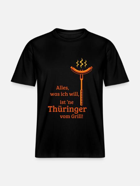 Eine Thüringer vom Grill! (3C) -  RELAXED FIT Unisex Organic T-Shirt - Schwarz