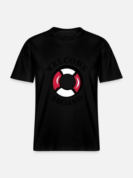 welcome_aboard -  RELAXED FIT Unisex Organic T-Shirt - black
