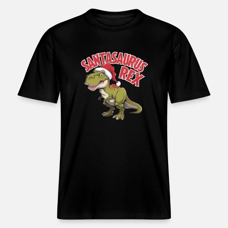 Santasaurus Rex -  T-shirt unisexe RELAXED FIT en coton bio - noir