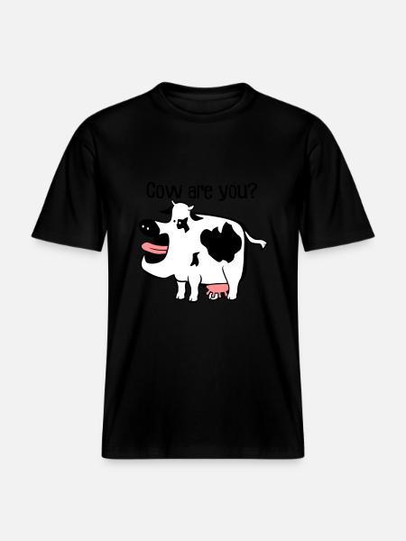 Cow are you? -  RELAXED FIT Unisex Organic T-Shirt - black