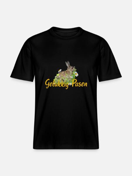 gelukkig pasen Frohe Ostern -  RELAXED FIT Unisex Organic T-Shirt - Schwarz