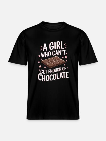 Chocolat Dicton Drôle Cadeau Chocolat -  T-shirt unisexe RELAXED FIT en coton bio - noir