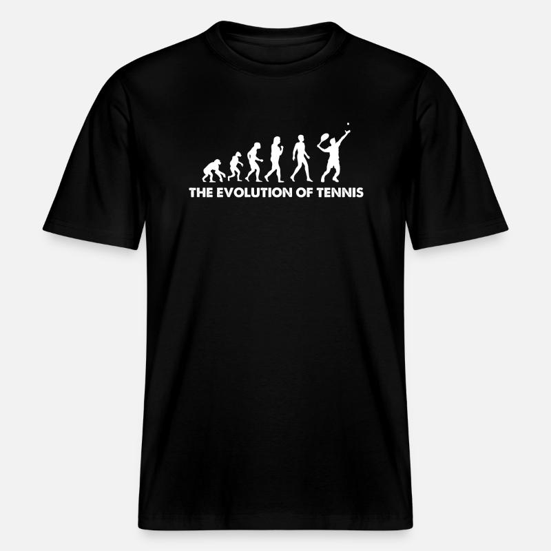 L’évolution du tennis -  T-shirt unisexe RELAXED FIT en coton bio - noir
