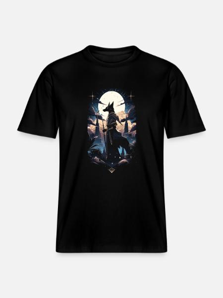 Anubis Gott Gaming Ägypter -  RELAXED FIT Unisex Organic T-Shirt - Schwarz