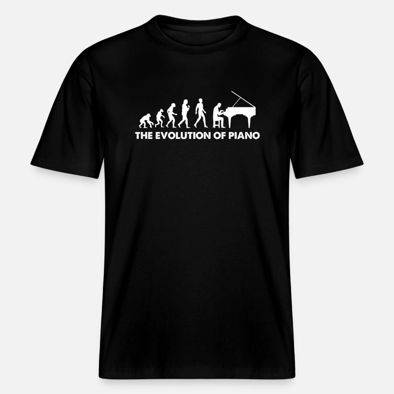 L’évolution du piano -  T-shirt unisexe RELAXED FIT en coton bio - noir