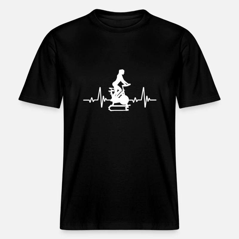 Herzfrequenz Indoor Cycling - RELAXED FIT Unisex Organic T-Shirt - Schwarz