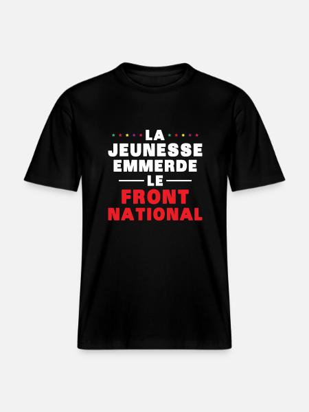 Fuck the National Front -  RELAXED FIT Unisex Organic T-Shirt - black