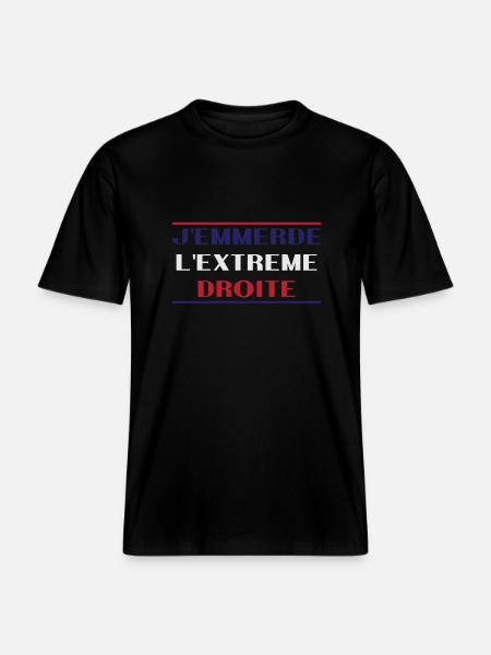 J'emmerde l'extreme droite - T-shirt unisexe RELAXED FIT en coton bio - noir