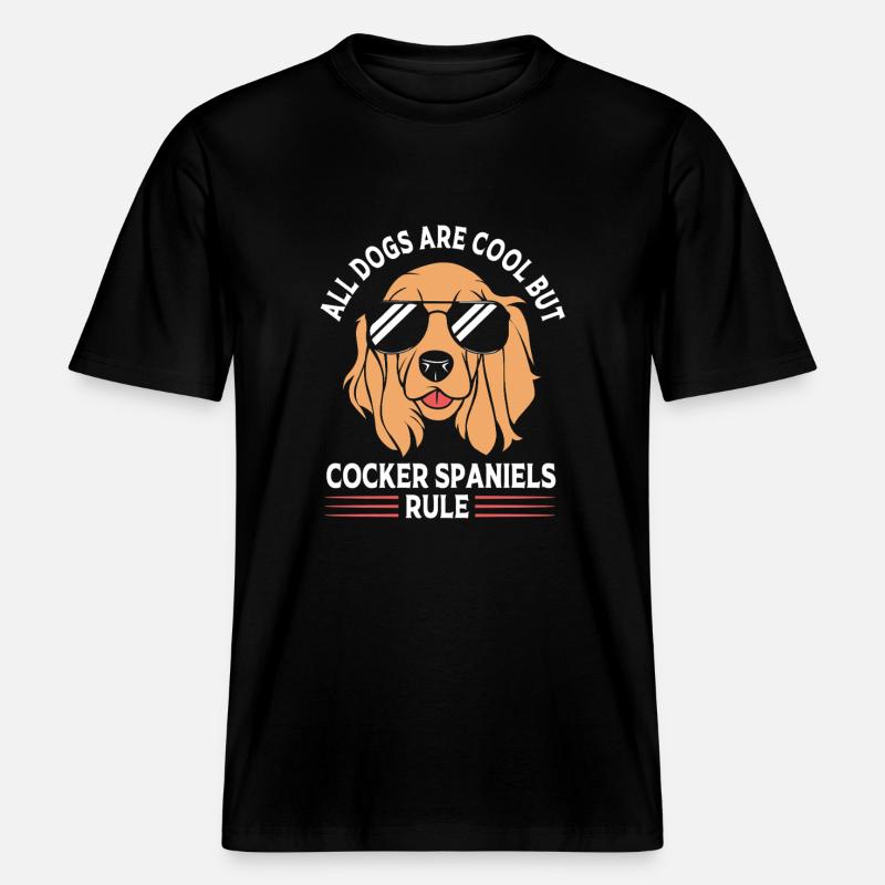Cocker Spaniel Vater -  RELAXED FIT Unisex Organic T-Shirt - Schwarz