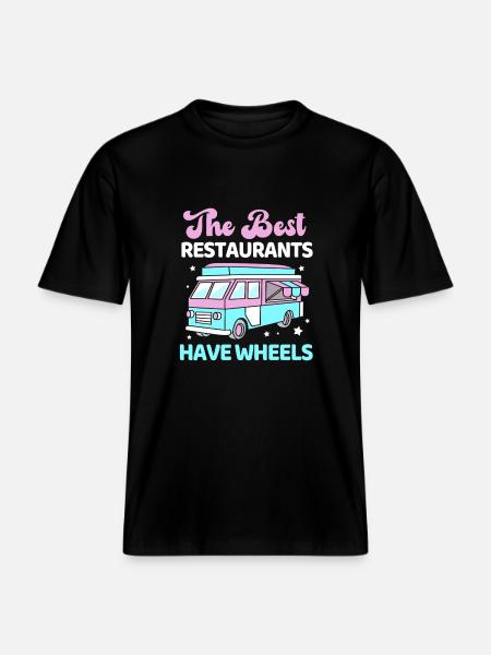 Camion de restauration de snacks -  T-shirt unisexe RELAXED FIT en coton bio - noir