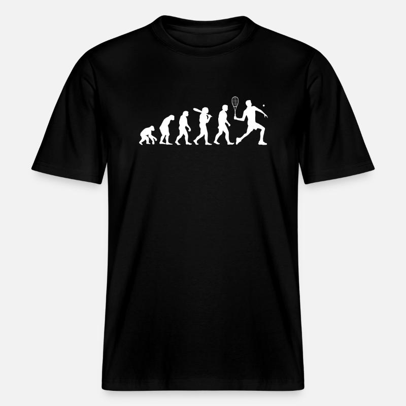 Evolution Squash Player -  RELAXED FIT Unisex Organic T-Shirt - black
