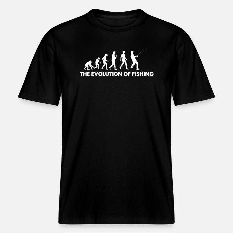 L’évolution de la pêche -  T-shirt unisexe RELAXED FIT en coton bio - noir