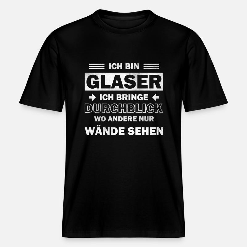 Glaser - Ich bringe Durchblick -  RELAXED FIT Unisex Organic T-Shirt - Schwarz