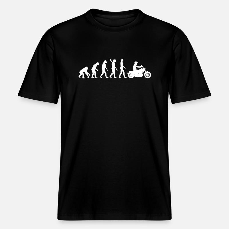 Evolution Motorrad Grafik -  RELAXED FIT Unisex Organic T-Shirt - Schwarz