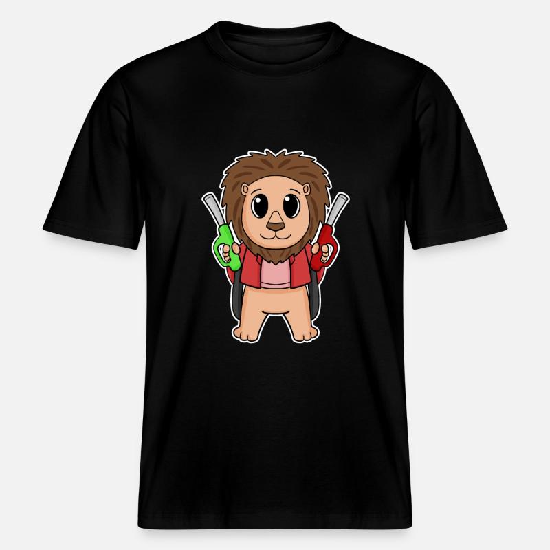 Préposé à la station-service Löwe - T-shirt unisexe RELAXED FIT en coton bio - noir