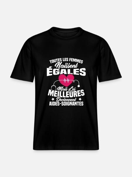 Les meilleures femmes deviennent aides-soignantes -  T-shirt unisexe RELAXED FIT en coton bio - noir