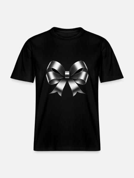 Silver ribbon - RELAXED FIT Unisex Organic T-Shirt - black