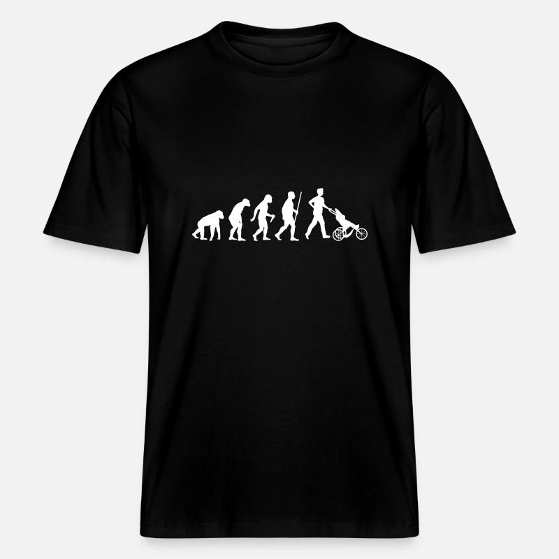 Daddy Papa Evolution -  RELAXED FIT Unisex Organic T-Shirt - Schwarz