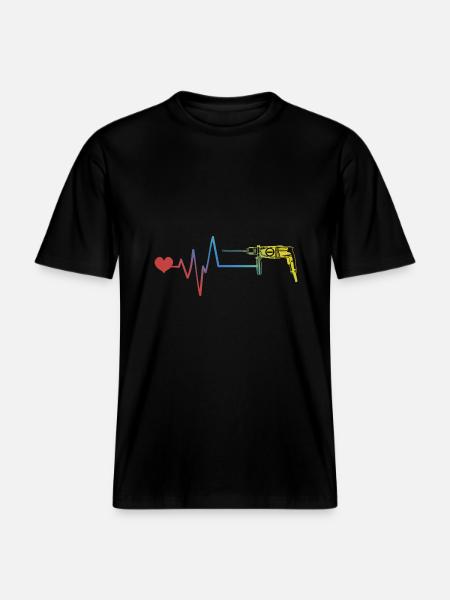 Drill pulse heartbeat -  RELAXED FIT Unisex Organic T-Shirt - black